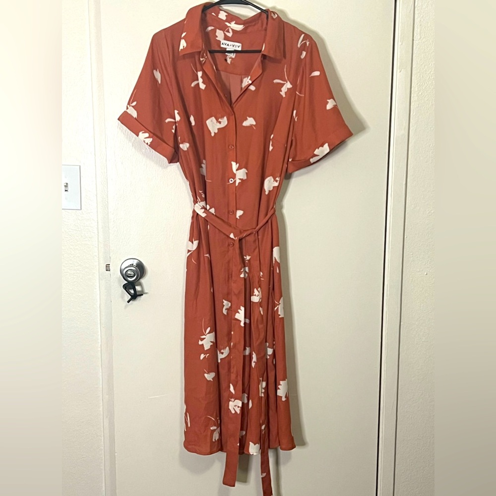 Ava & Viv Button Down Summer Dress Sz 1X